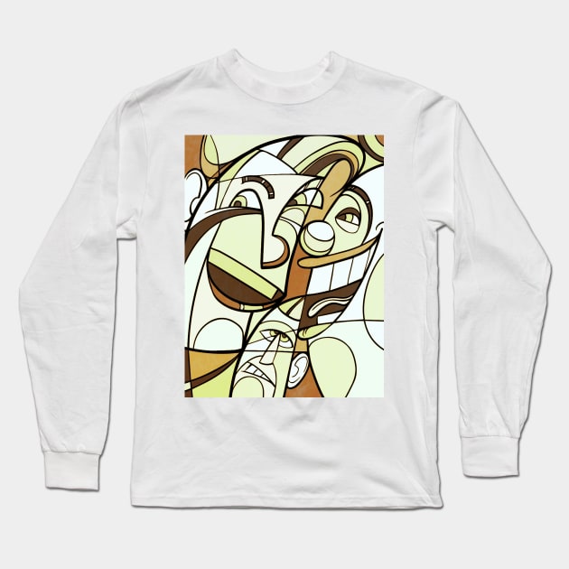 portrait cubism Long Sleeve T-Shirt by MGphotoart